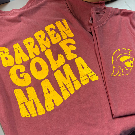 Barren Golf Mama Front/Back Pocket Print Comfort Colors Tee