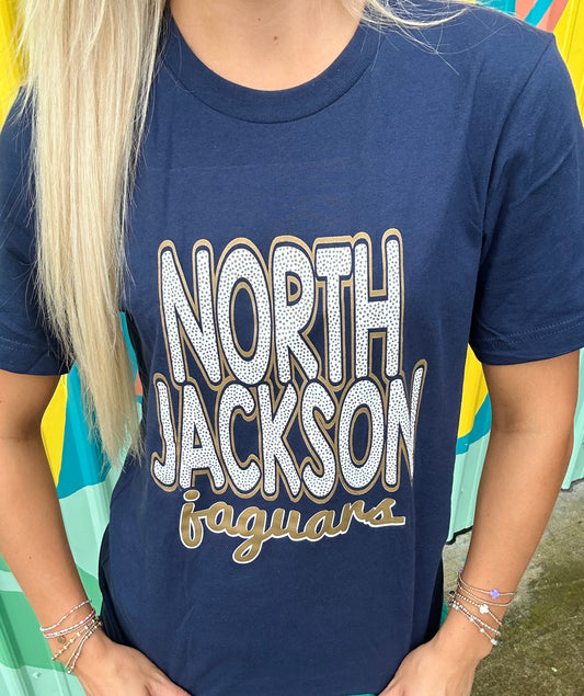 North Jackson Jaguars Dots Tee Youth and Adult