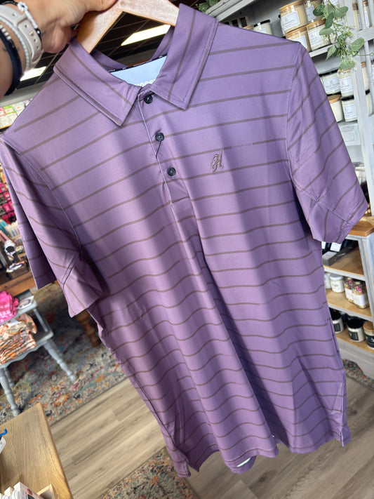 The Weekender Polo- Purple w/ Stripes