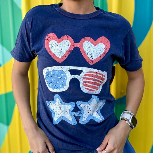 Patriotic Sunnies Vintage Wash Tee