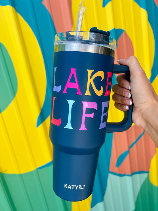 Lake Life Tumbler Cup w/ Handle