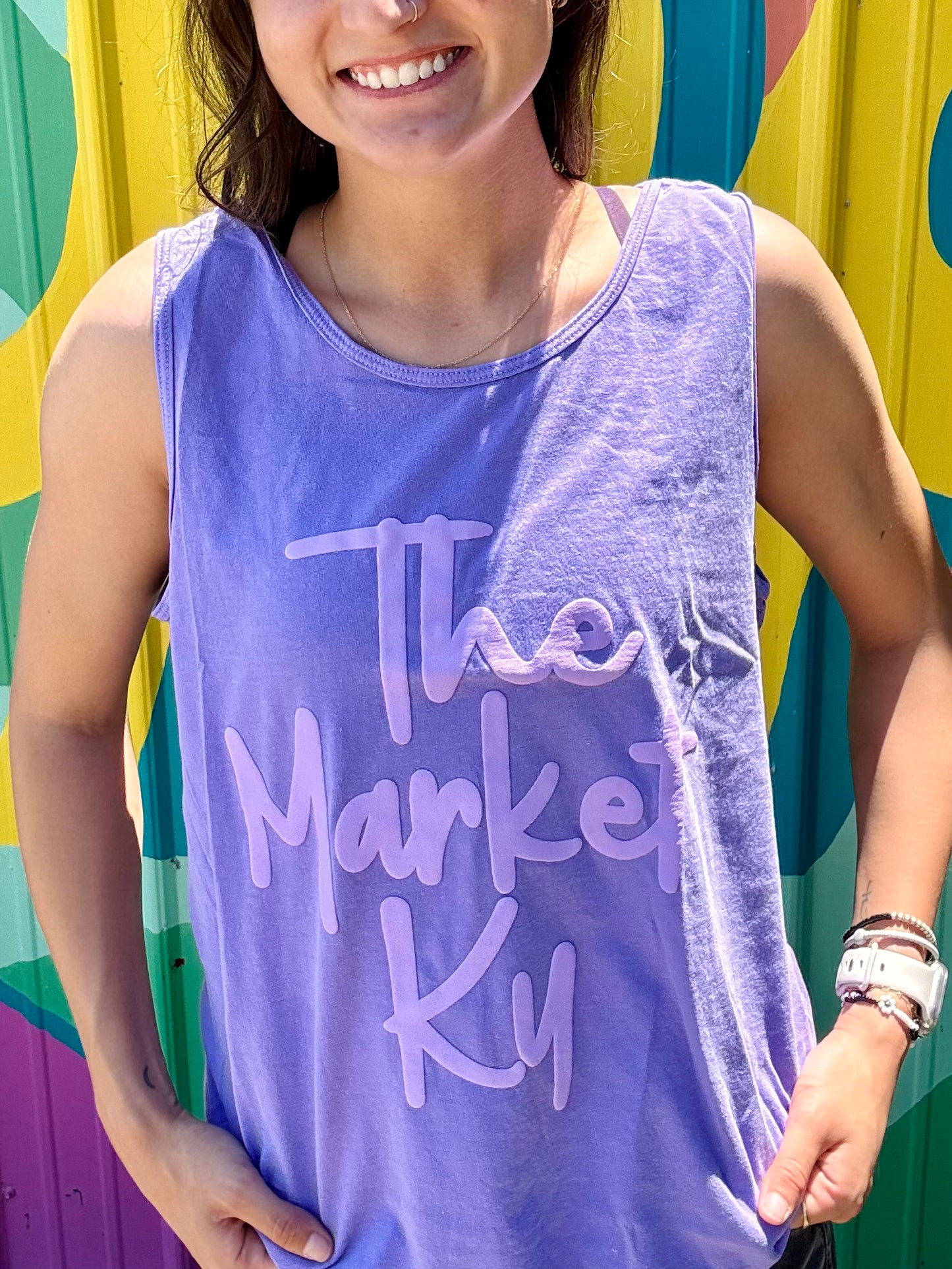 TMK Puff Ink Logo Comfort Colors Tank Top- Purple