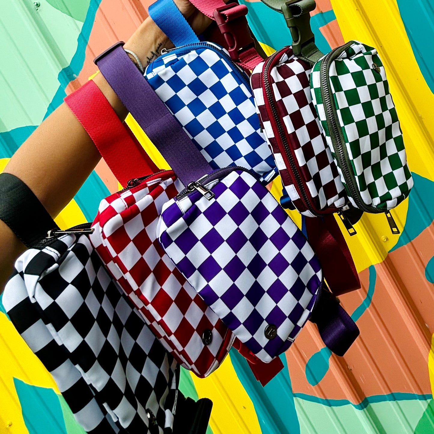 School Spirit Checkered Belt Bags (Options)