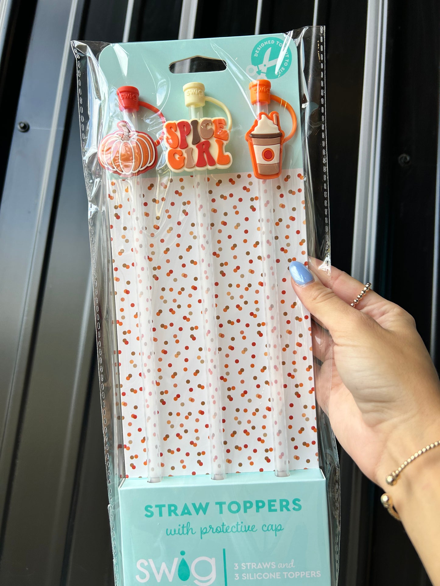 Pumkin Spice Girl Straws & Toppers Set