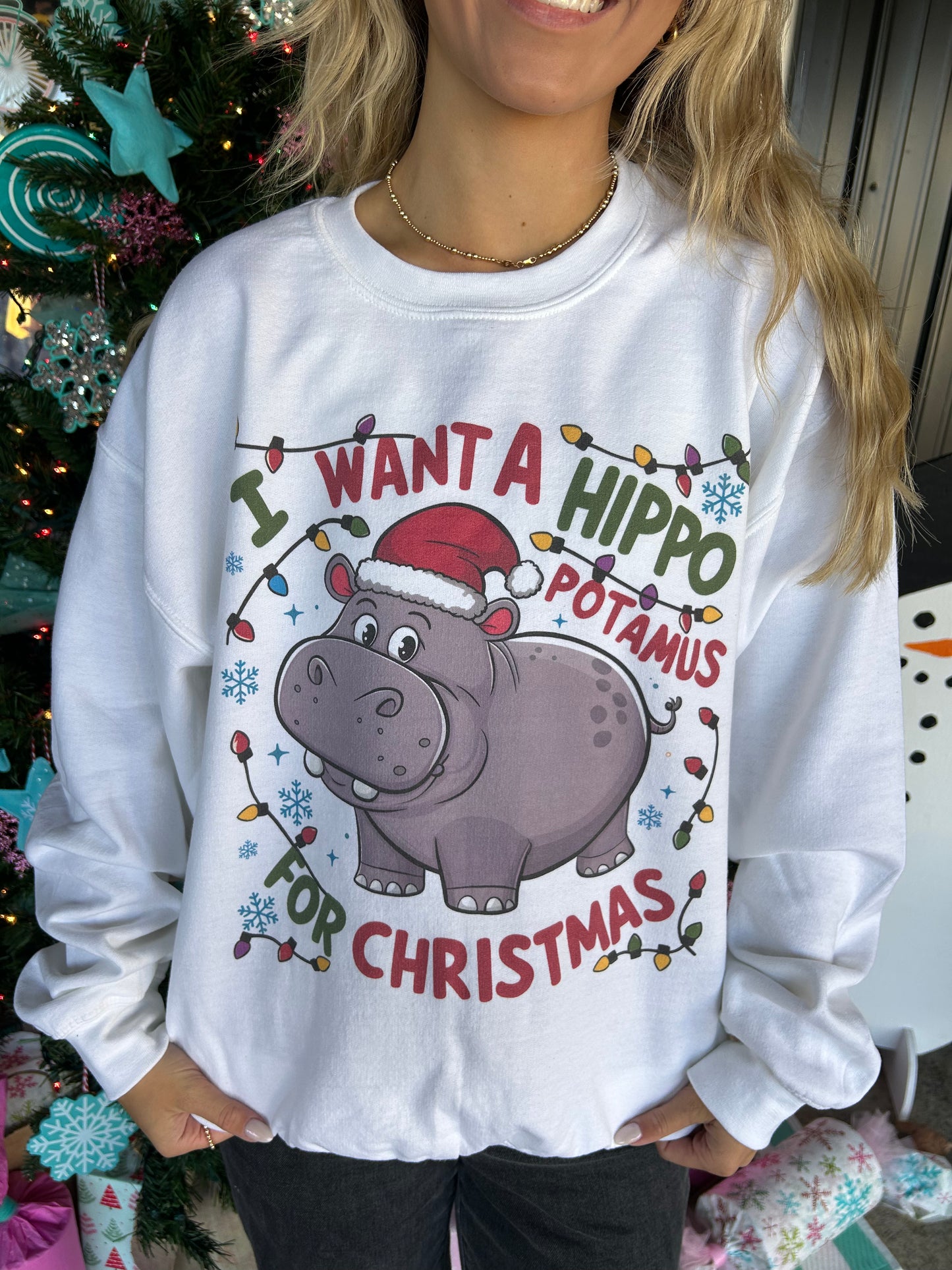 I Want A Hippopotamus For Christmas Sweatshirt