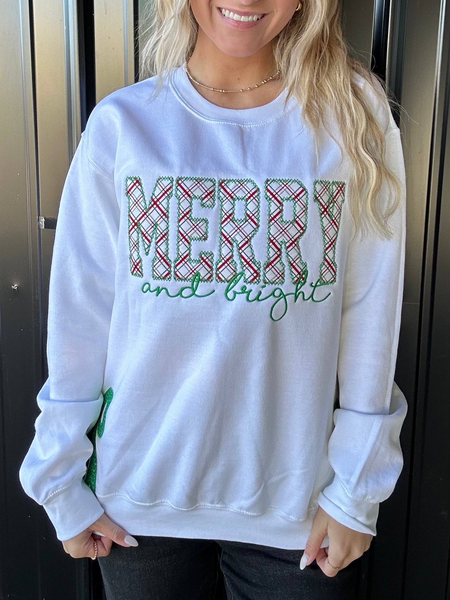 Merry And Bright Bow Sweatshirt