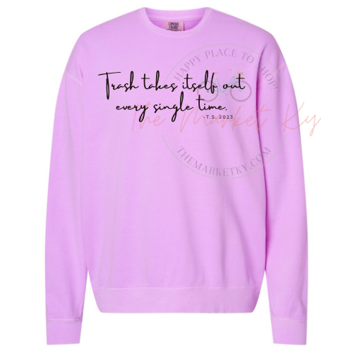 Trash Out Comfort Colors Lightweight Fleece Sweatshirt