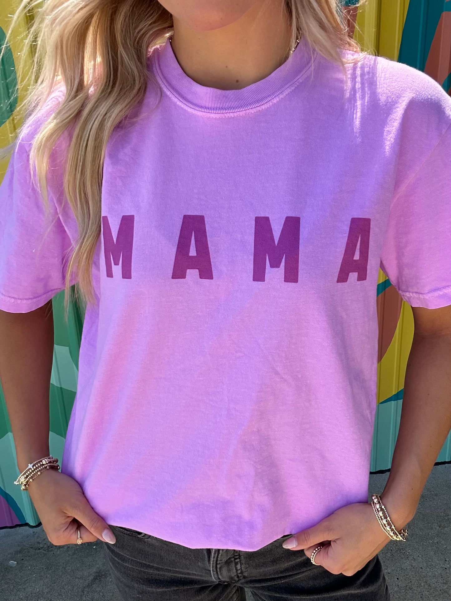MAMA Purple Monotone Comfort Colors Tee