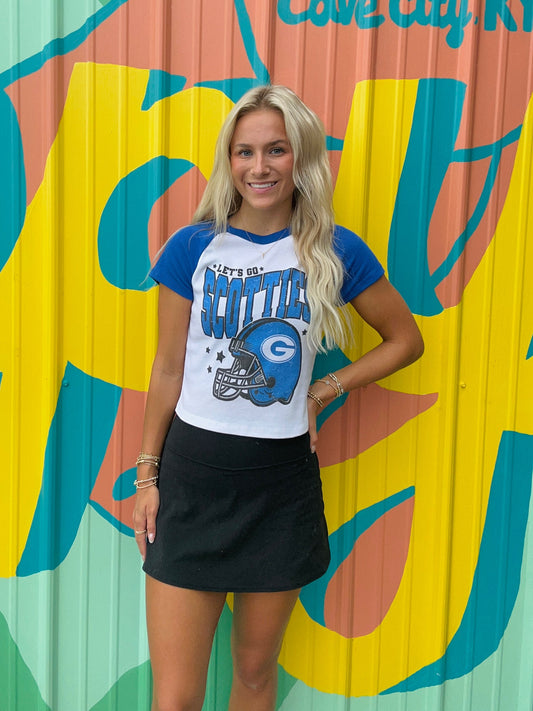 Let’s Go Scotties Football Baby Doll Tee
