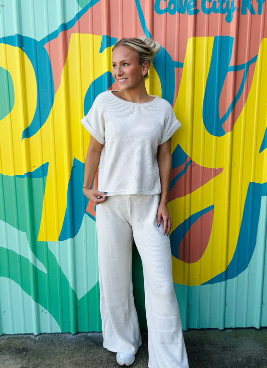 Sand Beige 2 Piece Matching Set- Lightweight Sweater