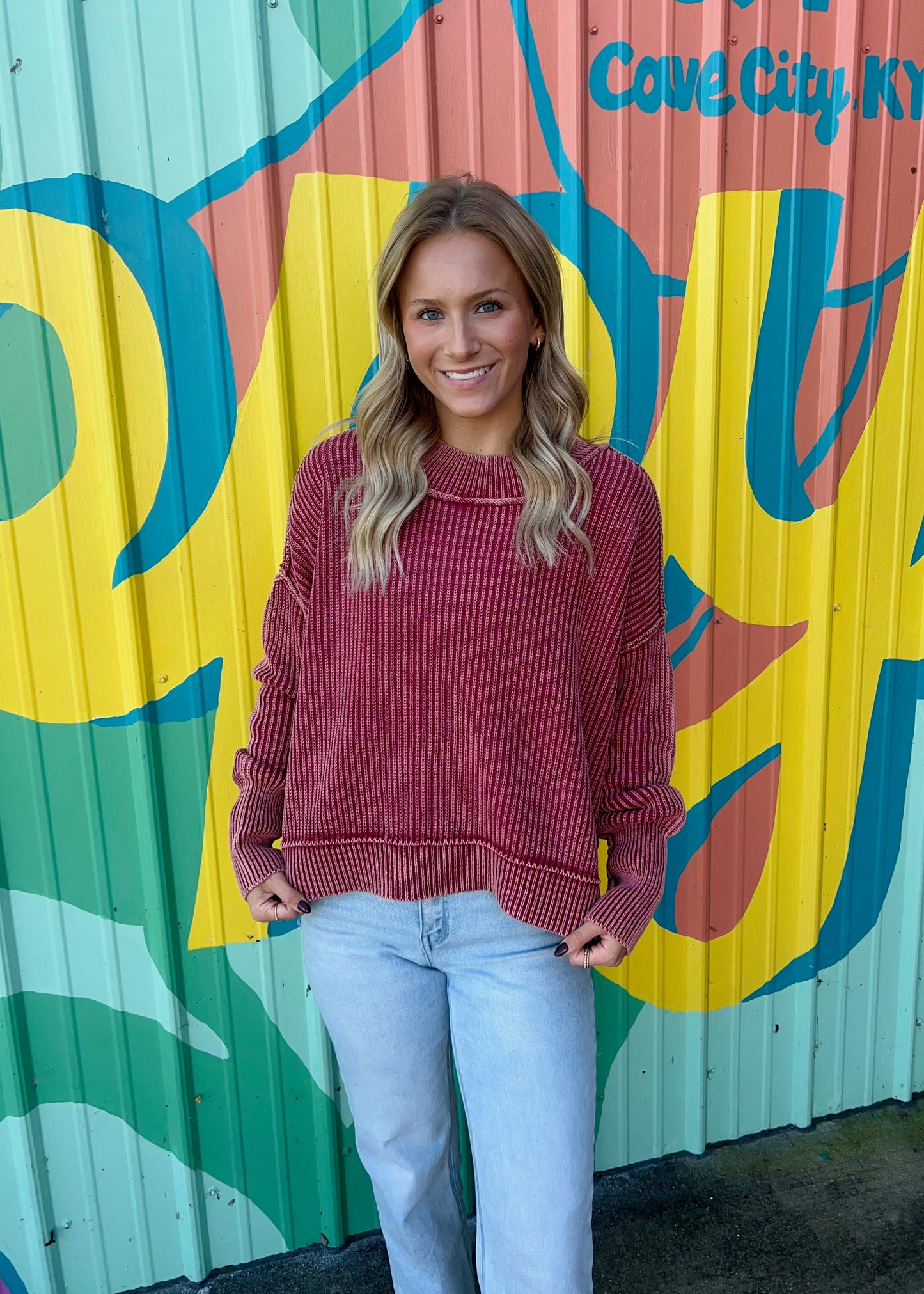 For Good Reason Burgundy Pullover