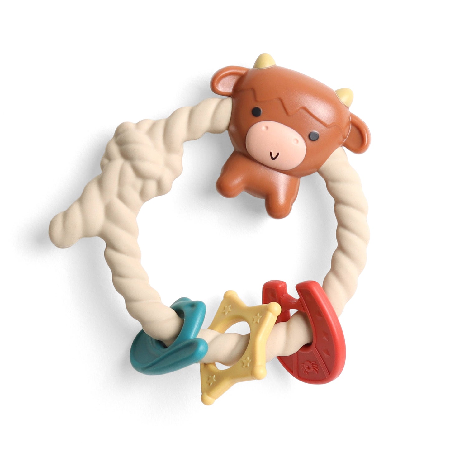 Ritzy Rattle Silicone Teether Rattles: Cow