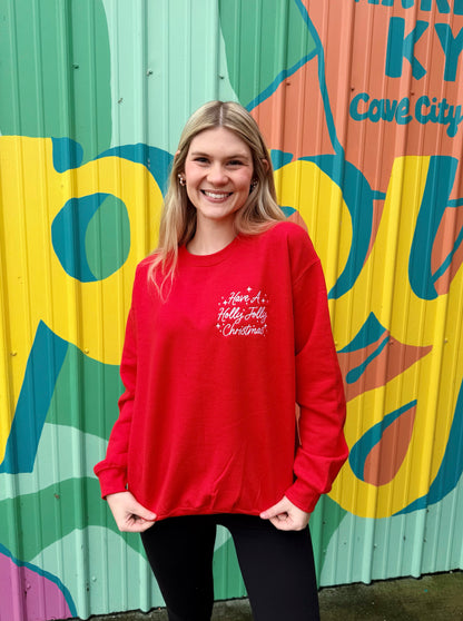 Holly Jolly Christmas Embroidered Sweatshirt