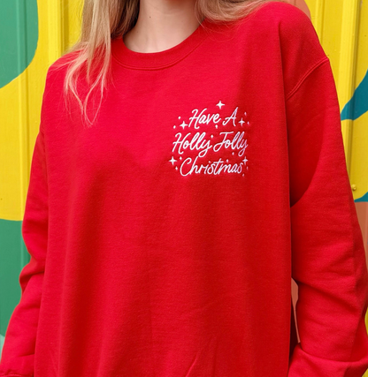 Holly Jolly Christmas Embroidered Sweatshirt