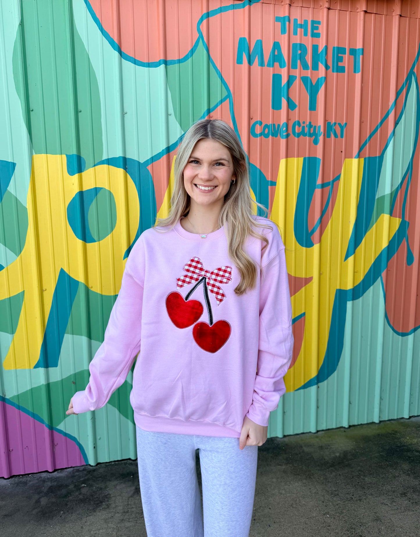 Pink Valentine Heart Cherries Sweatshirt