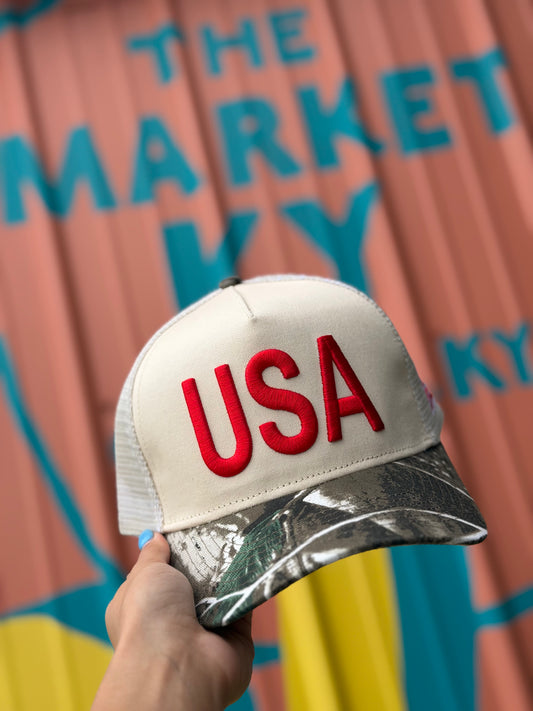 USA Camo Embroidered Trucker Hat