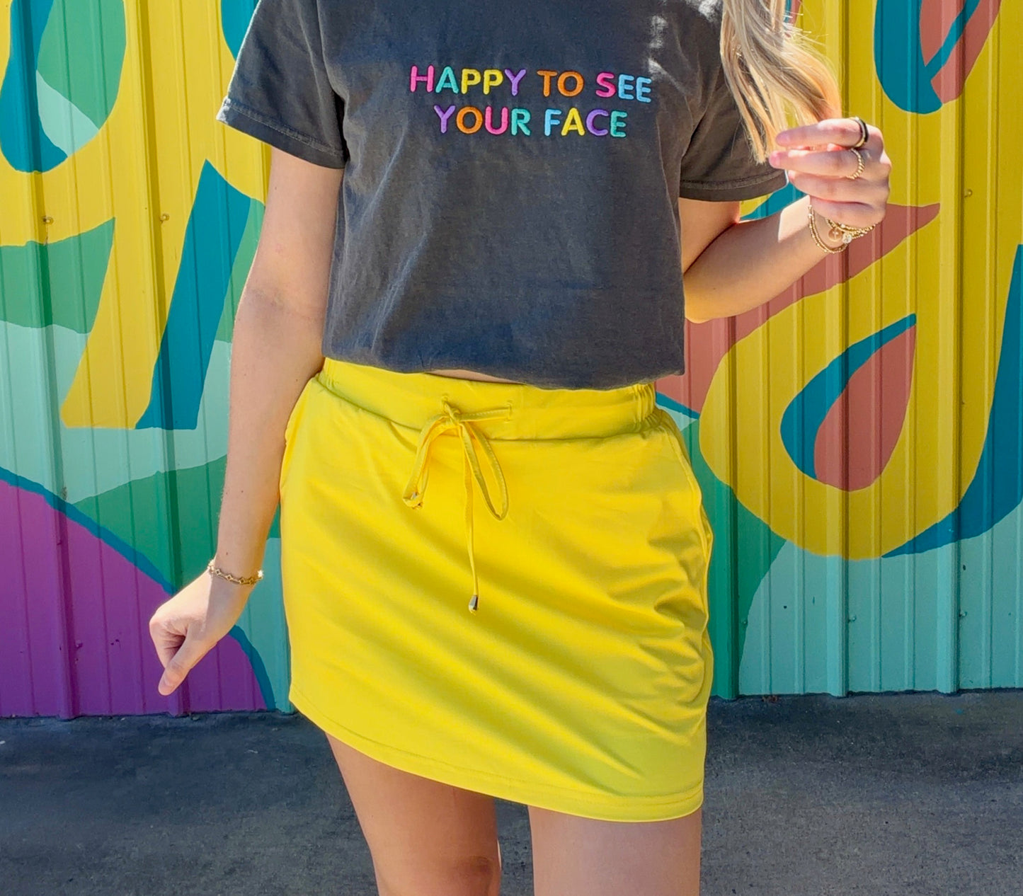 Solid Sunflower Yellow Skort