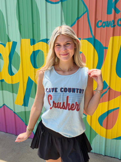 Retro Cave Country Crushers Comfort Colors Tank - Light Blue