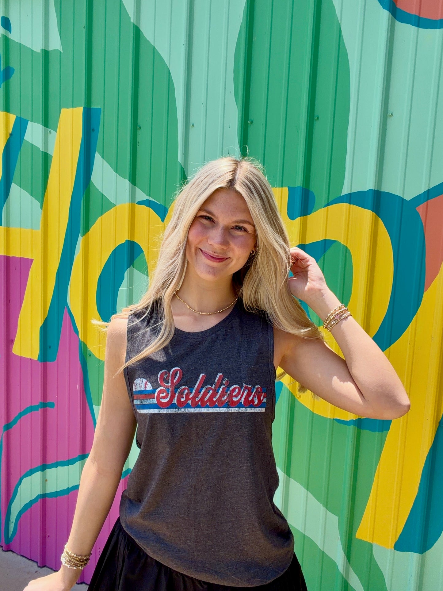 Retro SOKY Soldiers Unisex Tank - Charcoal