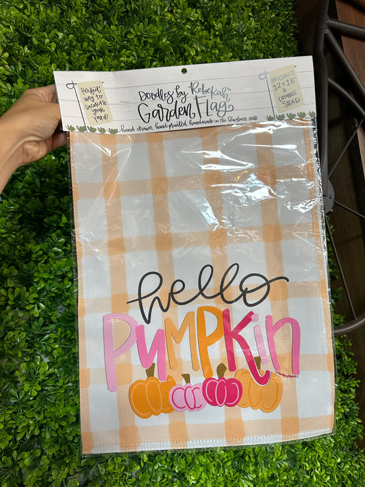 Hello Pumpkin Garden Flag