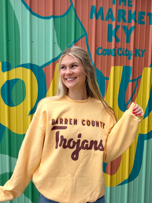 Barren Trojans Vintage Crewneck Sweatshirt - Gold