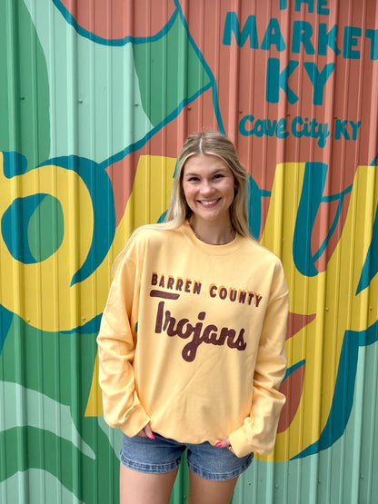 Barren Trojans Vintage Crewneck Sweatshirt - Gold