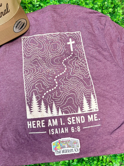 Here Am I | Heather Maroon | Mens Tee