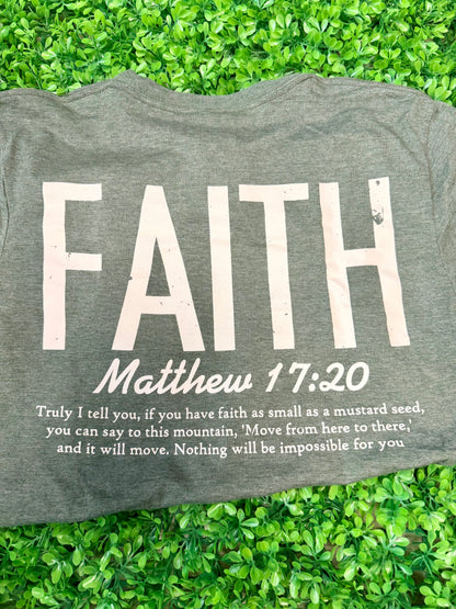 Matthew 17:20 | Heather Military Green | Mens Tee
