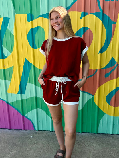 Scuba Contrast Trim Gameday Set: Maroon & White