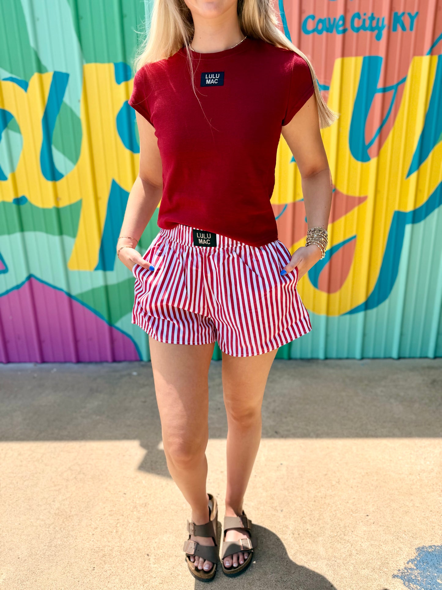 LuluMac Striped Boxer Shorts: Red & White