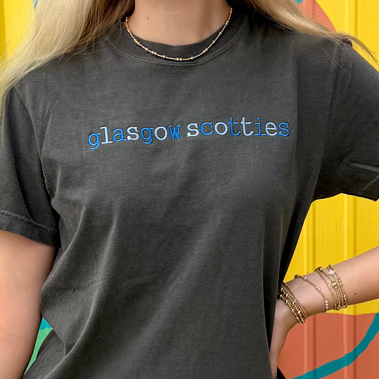 Glasgow Scotties Embroidered Comfort Colors Tee (Youth & Adult)