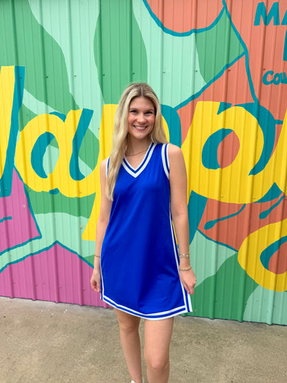 Sideline Tunic Biker Set: Blue & White