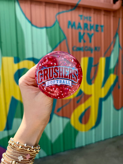 Cave Country Crushers Softball Rhinestoned Button