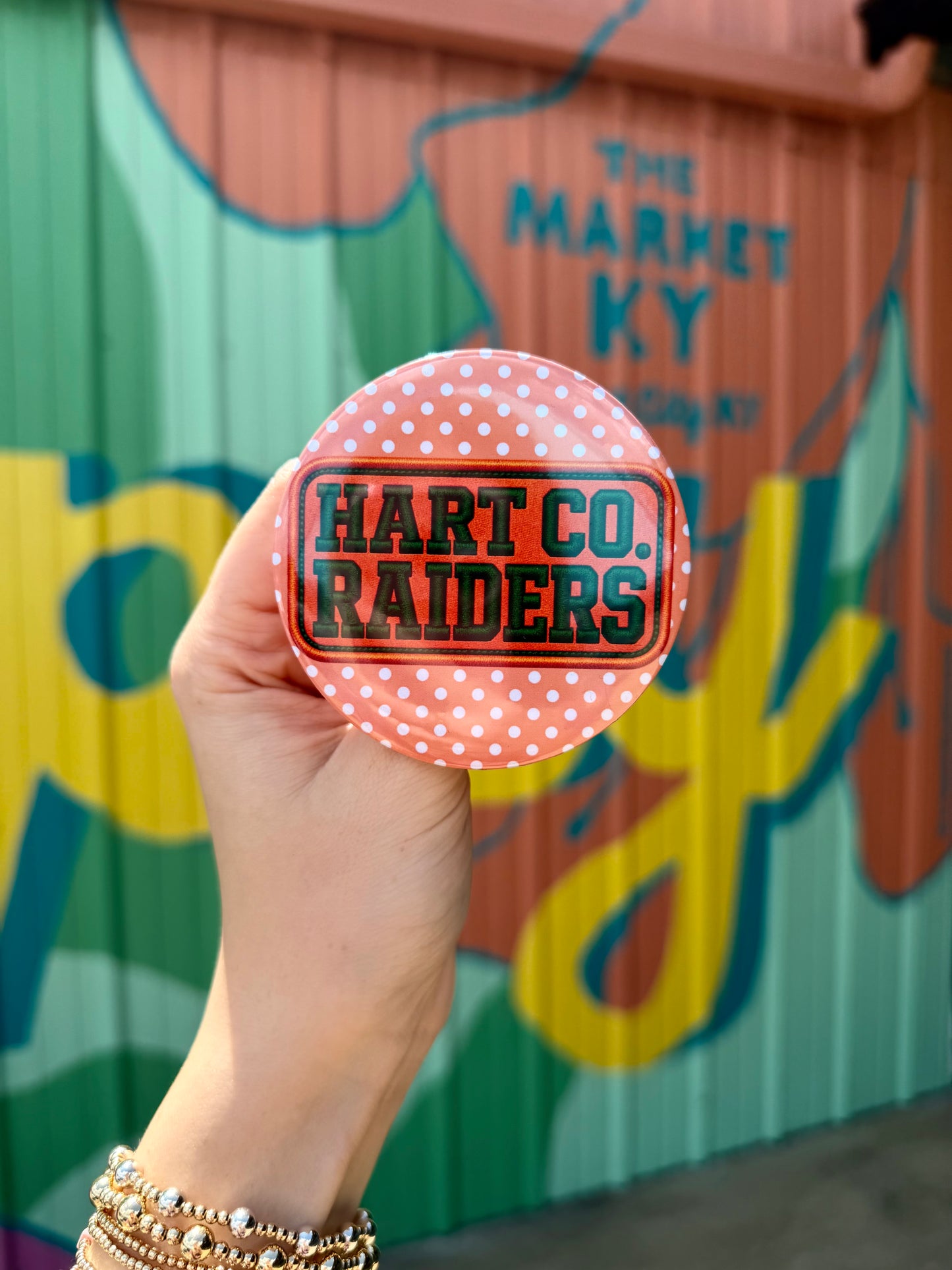 Hart County Raiders Polka Dot Button