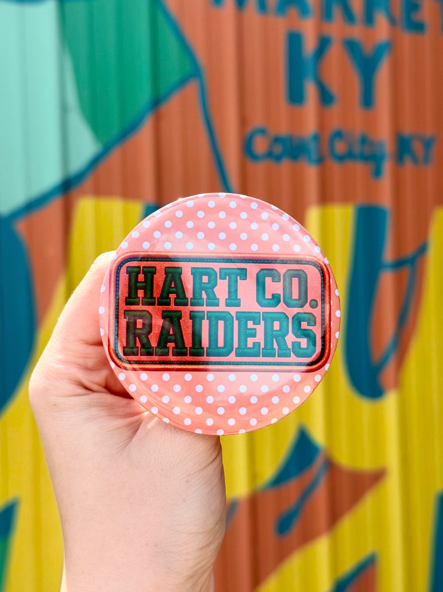 Hart County Raiders Polka Dot Button