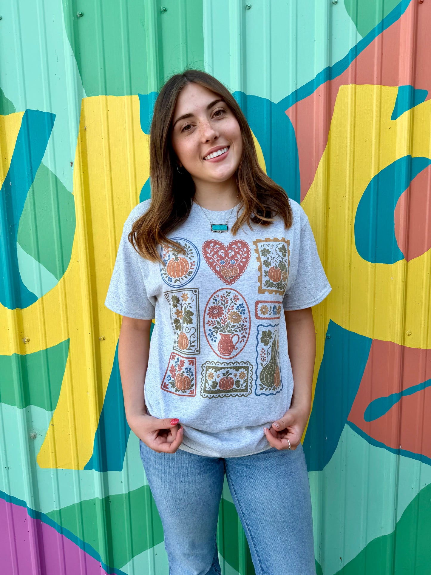 Pumpkin Harvest Postcards Tee