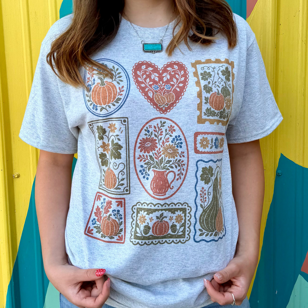 Pumpkin Harvest Postcards Tee