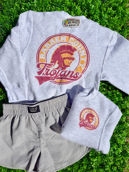 Barren County Trojans Crewneck Sweatshirt: Light Grey (Youth & Adult)
