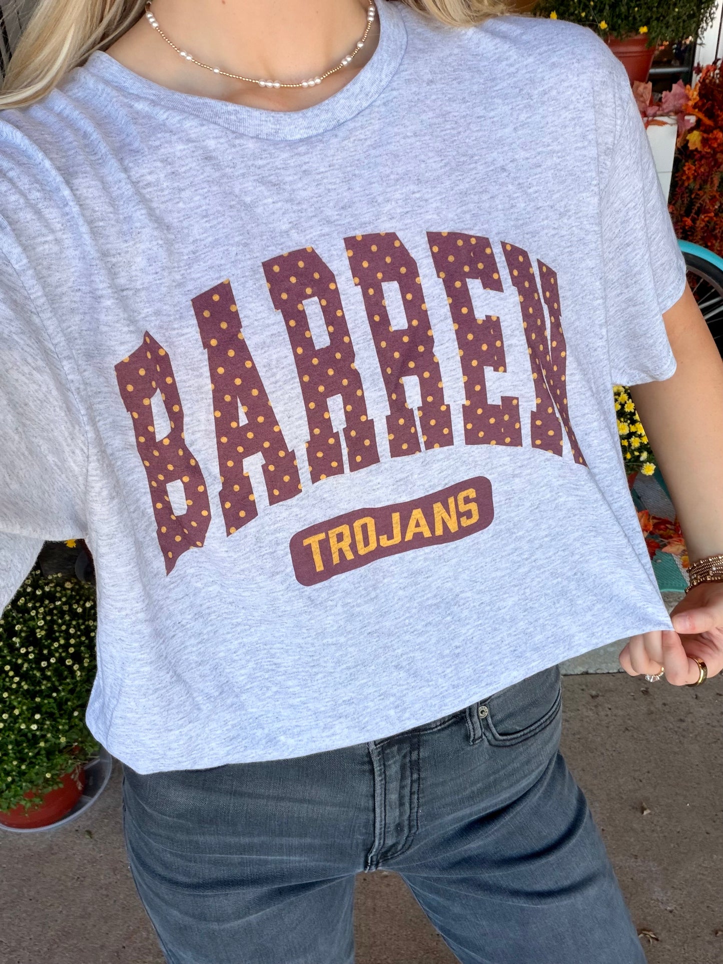 Barren Trojans Polka Dot Sweatshirt Crewneck or Tshirt - Gray (Youth & Adult)