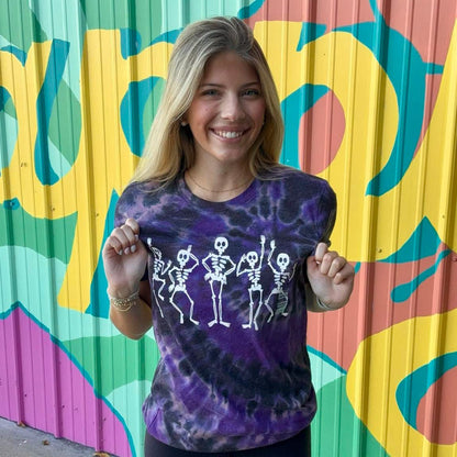 Tie-Dye Dancing Skeletons Tee