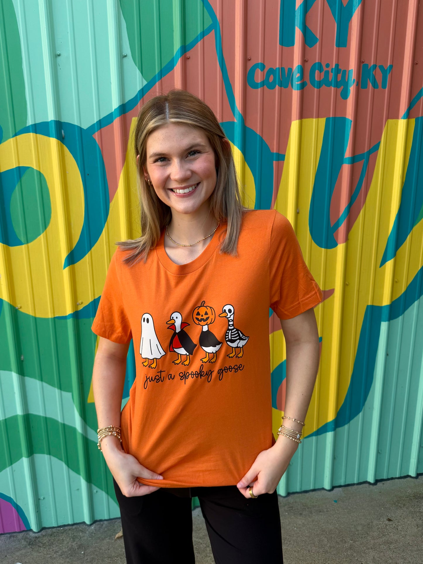 Just A Spooky Goose Tee - Orange