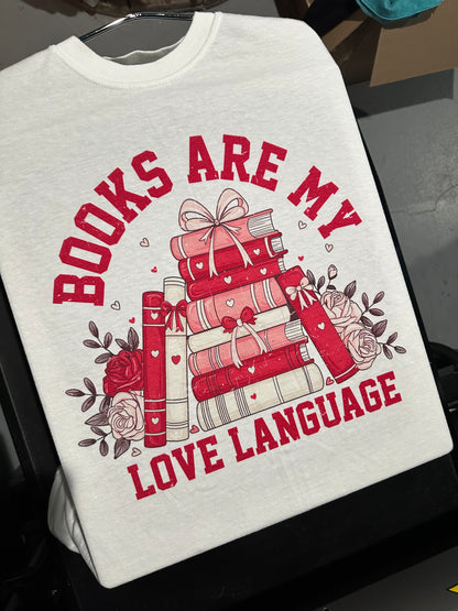 Book/Valentine Comfort Colors Tee or Pink Sweatshirt