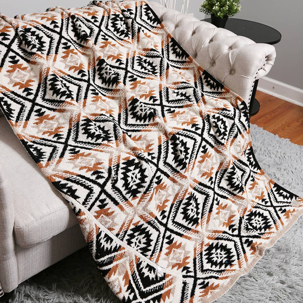 Tribal Pattern Cozy Soft Throw Blanket : 02 / ONE SIZE