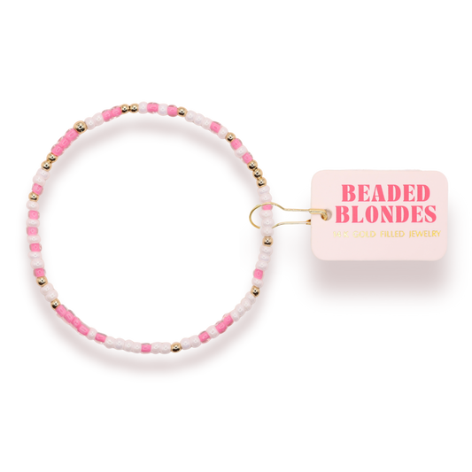 Breast Cancer Awareness Pink Sprinkle Bracelet: Standard 6.75 Inch