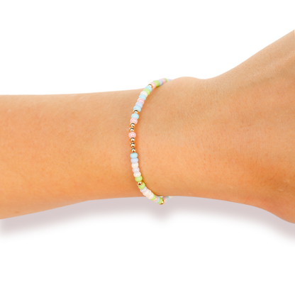 Pastel Spring Sprinkle Bracelet: Standard 6.75 inch
