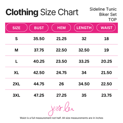 Sideline Tunic Biker Set- Blue: Blue / Small