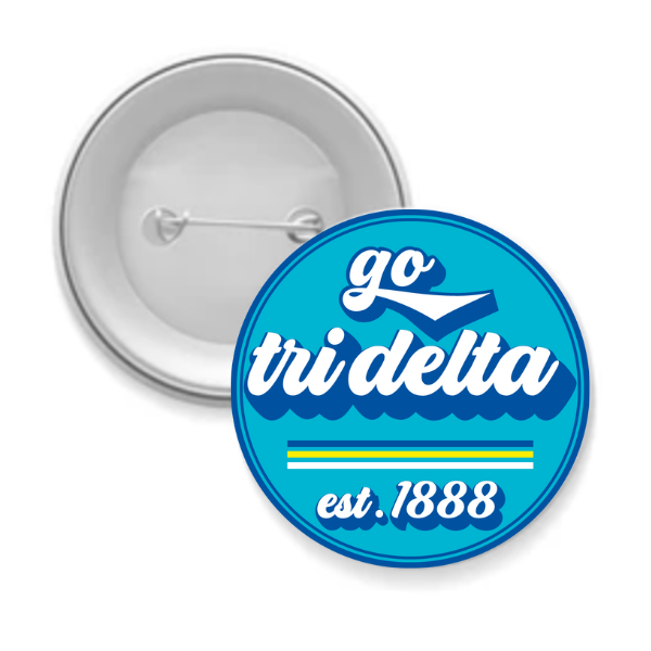 Sorority Button - Go Design: 3" Round / Alpha Delta Pi