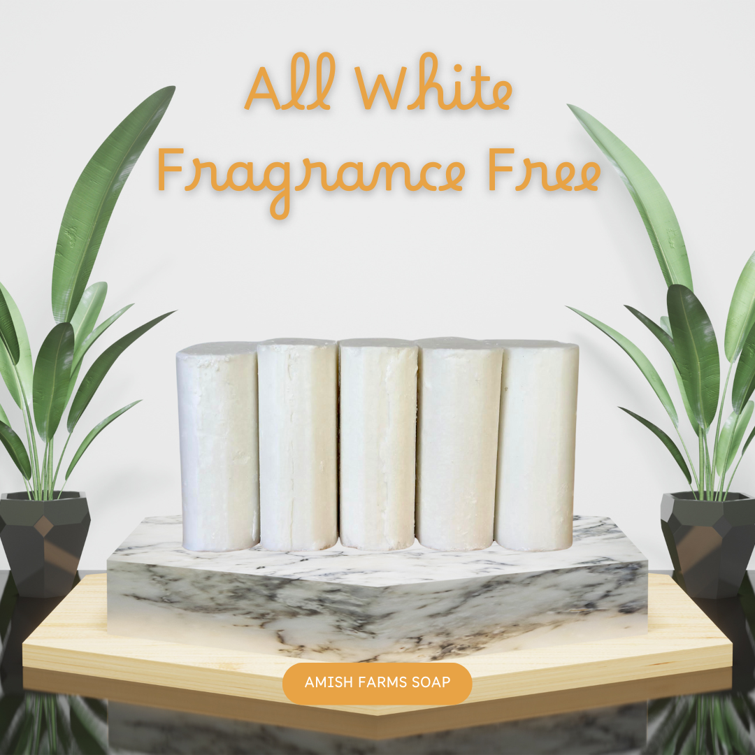 Amish Farms Soap 5 Bar Bag - All White Fragrance Free