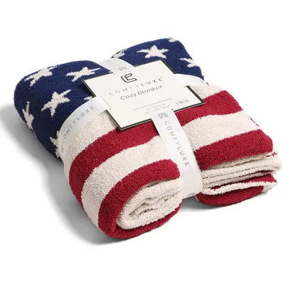 American Flag Design Cozy Soft Throw Blanket : RDNV / One Size