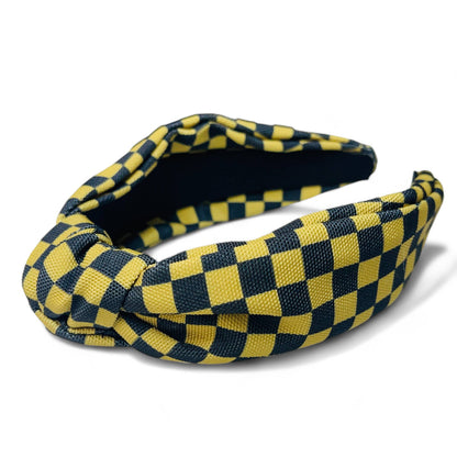 Game Day Checkered Headbands : Burgundy/white
